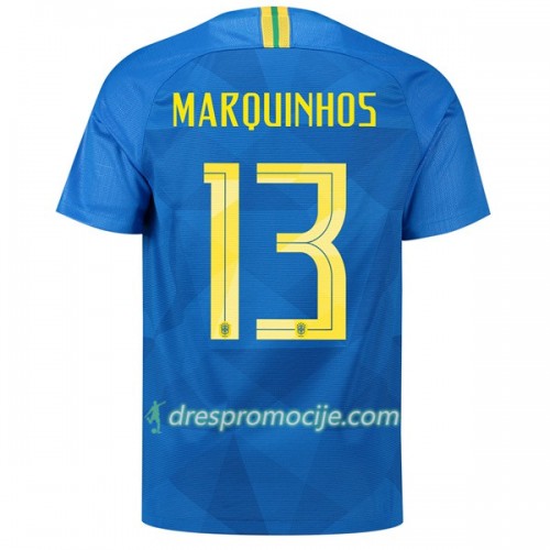 Brazil Dres Marquinhos 13 Gostujući Svjetsko prvenstvo 2018 Brazil Dres Marquinhos 13 Gostujući Svjetsko prvenstvo 2018